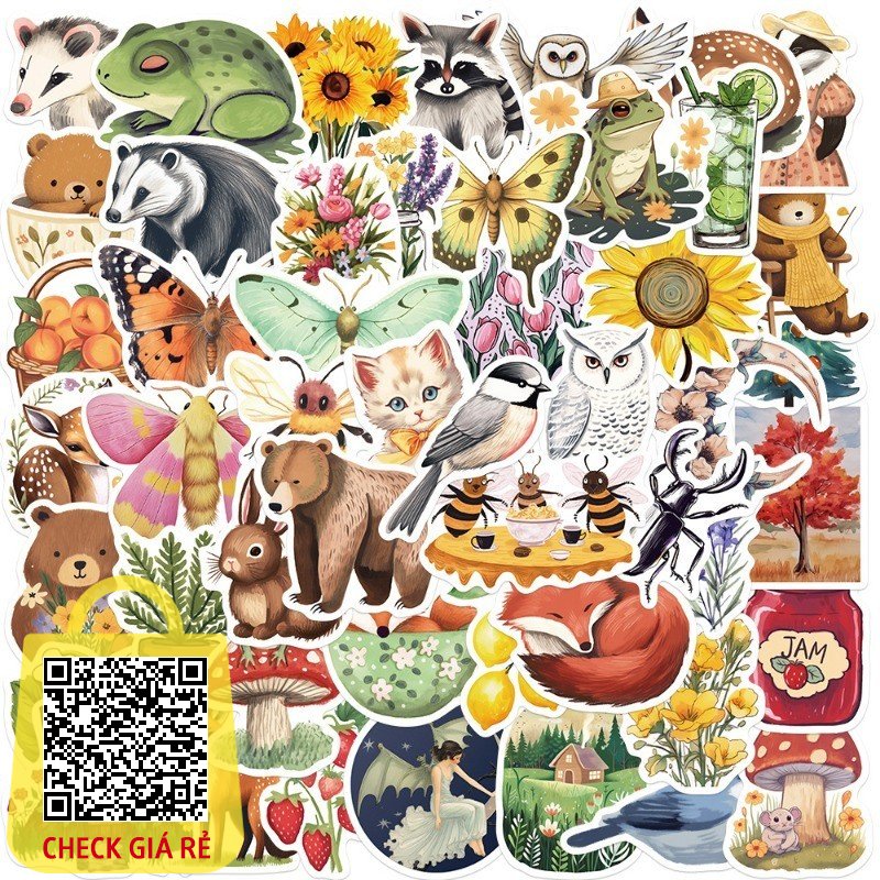 Z & M❀ Nhãn dán Graffiti minh họa rừng bí ẩn ❀ 50 Cái / bộ Decal Dán Chống Thấm Nước Cho Đồ Chơi